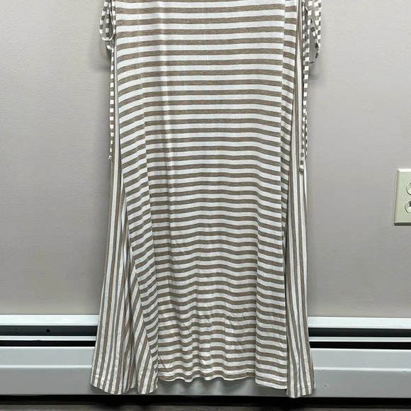 Chico’s Striped Side Lacing Tee Midi Dress US L (Chico’s 2) - Picture 9 of 16